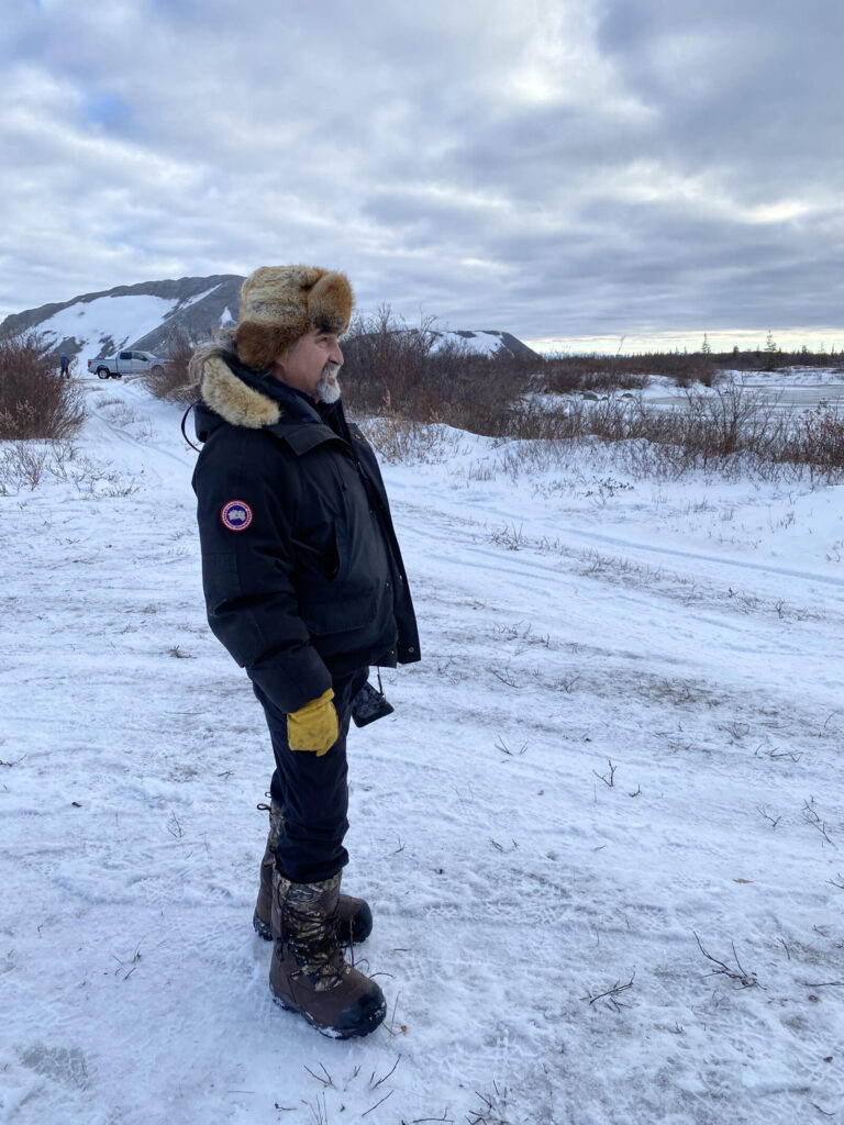Cheap polar bear tours. Photo of our polar bear monitor, Gerald